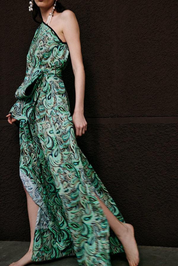 Nackiyé Great Escape Dress Aqua Leaves