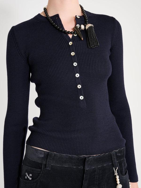 Nackiyé Insider Knit Top Navy
