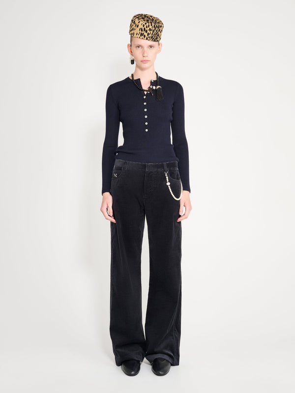 nackiyé Insider Knit Top Navy