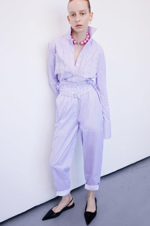 Nackiyé Island Girl Shirt Lavender Stripe