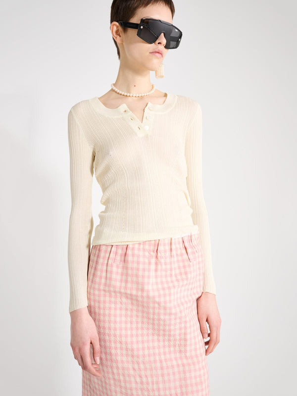 Nackiyé Keep Close Henley Knit Butter