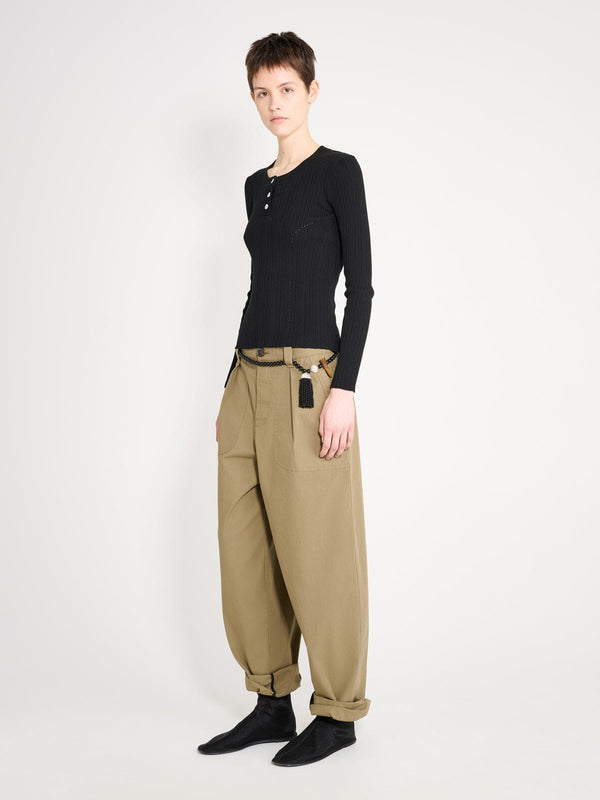 Nackiyé Keep Close Henley Knit Noir