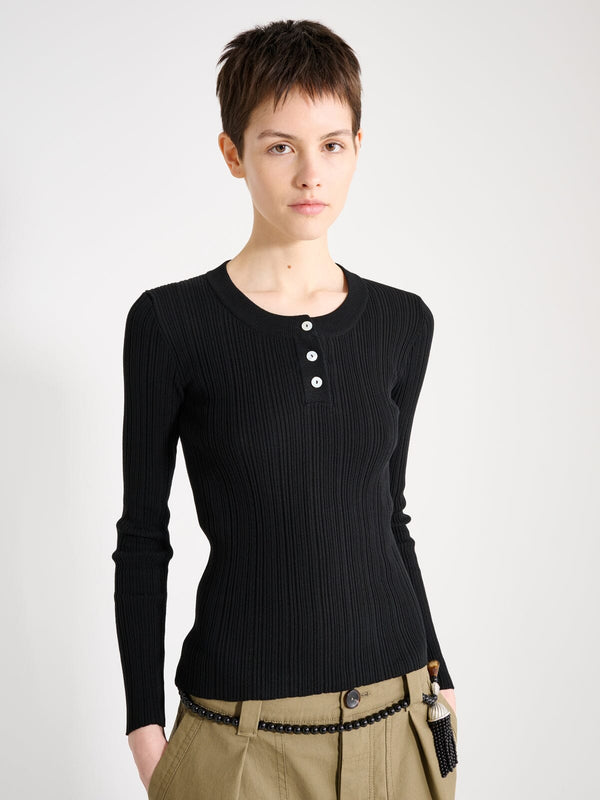 Nackiyé Keep Close Henley Knit Noir