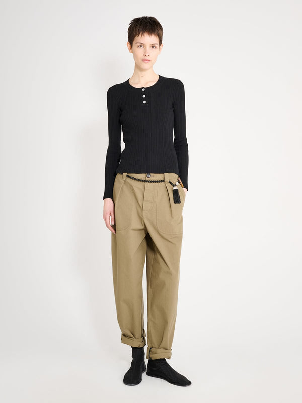 nackiyé Keep Close Henley Knit Noir