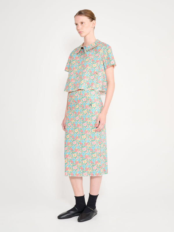 Nackiyé Kennedy Top Green Flower Explosion