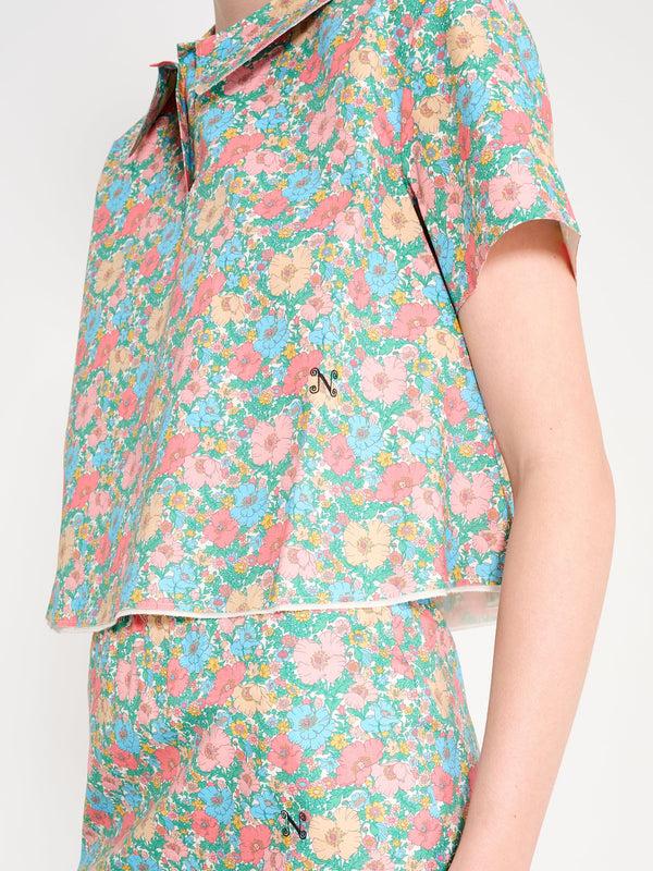 Nackiyé Kennedy Top Green Flower Explosion