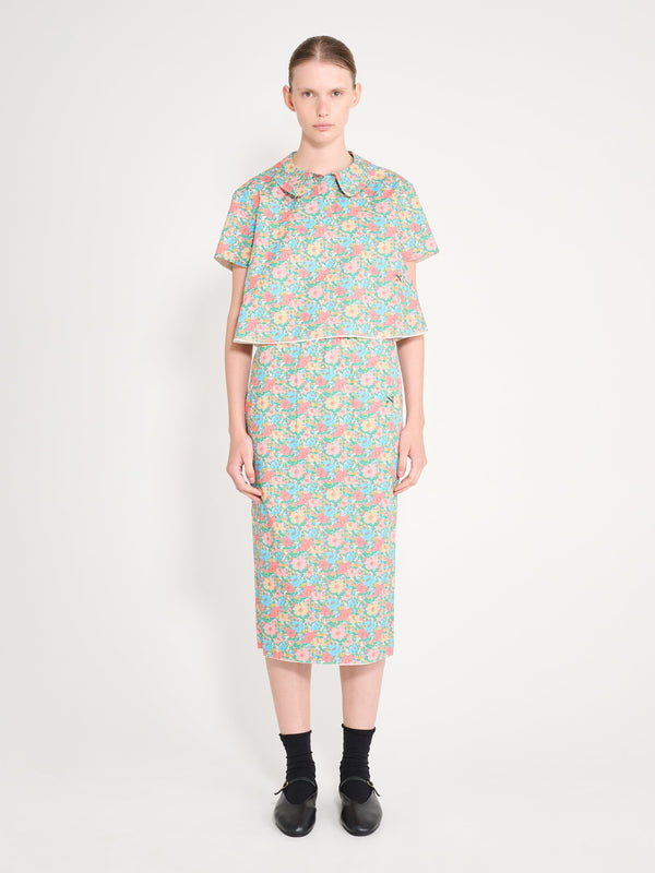 nackiyé Kennedy Top Green Flower Explosion