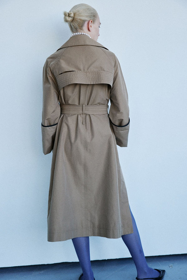 Nackiyé Left Bank Double Breast Trench Coat Nougat