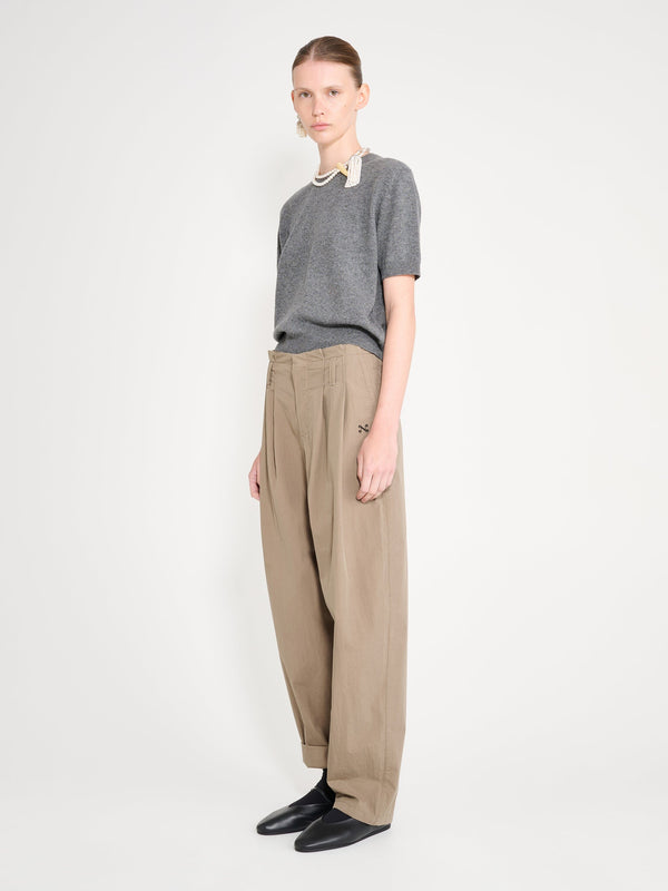 Nackiyé Pearl Cashmere Short Sleeved Crewneck Gris