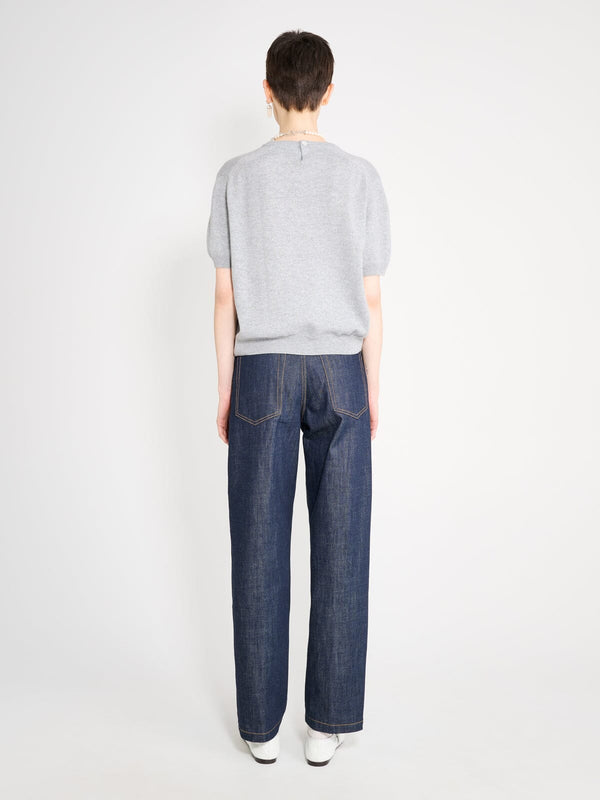 Nackiyé Pearl Cashmere Short Sleeved Crewneck Gris