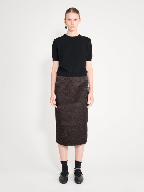 nackiyé Pearl Cashmere Short Sleeved Crewneck Noir