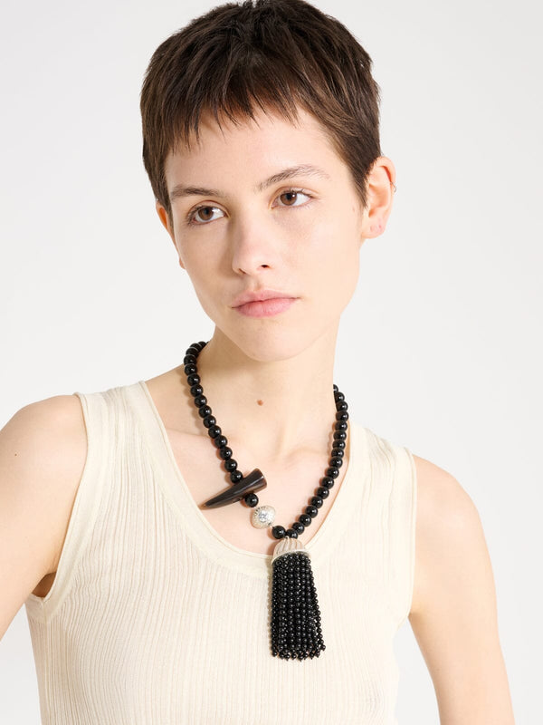 Nackiyé Petite Kiraz Onyx Necklace Black