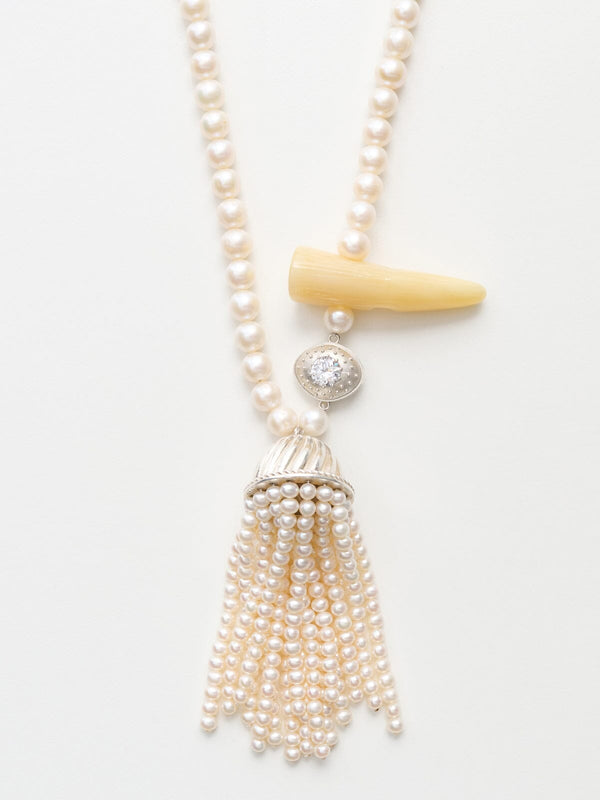 Nackiyé Petite Rengin Pearl Necklace White