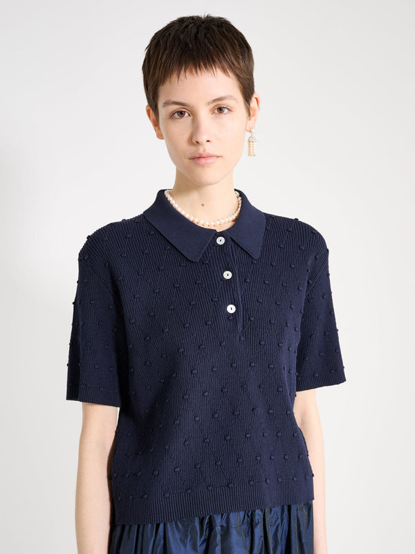 Nackiyé Polo Swing Organic Cotton Knit Marine