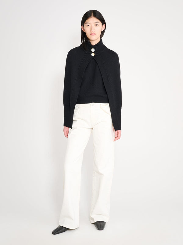 nackiyé Roxalena Knit Cape Noir