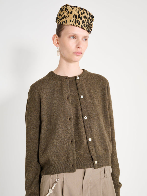 Nackiyé Sea Shell Cashmere Cardigan Chestnut