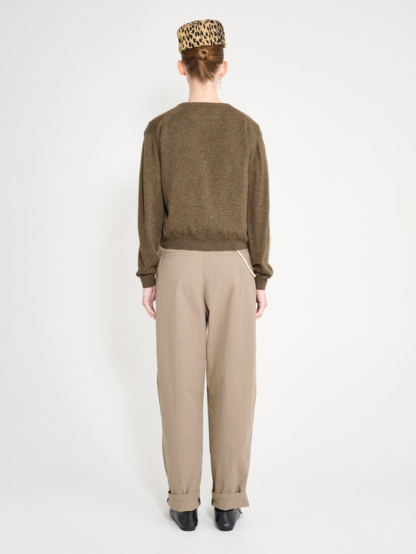 Nackiyé Sea Shell Cashmere Cardigan Chestnut