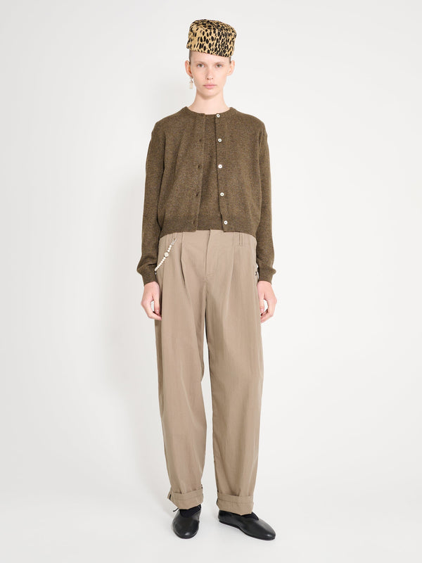 nackiyé Sea Shell Cashmere Cardigan Chestnut