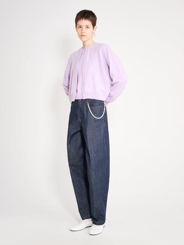 Nackiyé Sea Shell Cashmere Cardigan Lilac