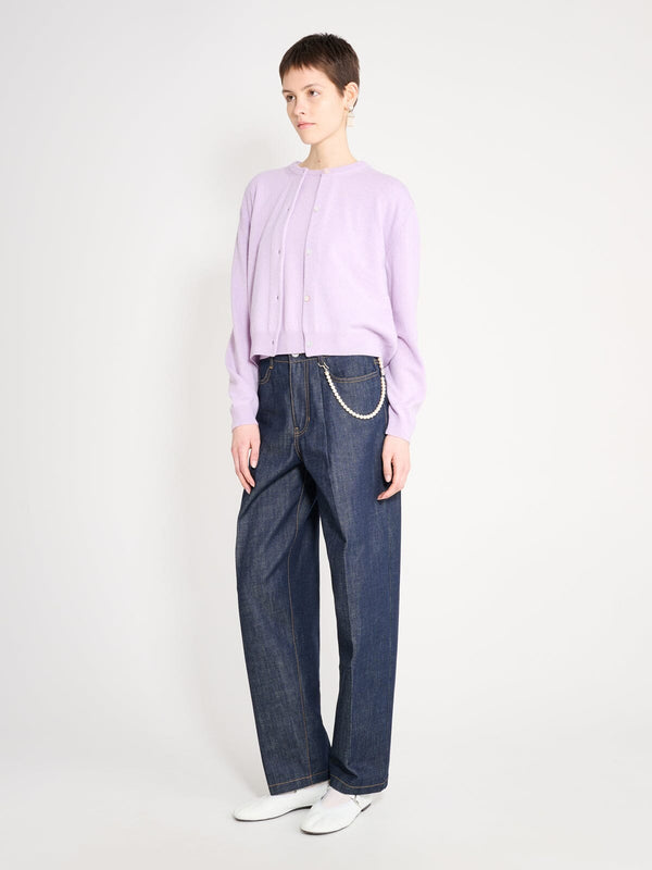 Nackiyé Sea Shell Cashmere Cardigan Lilac