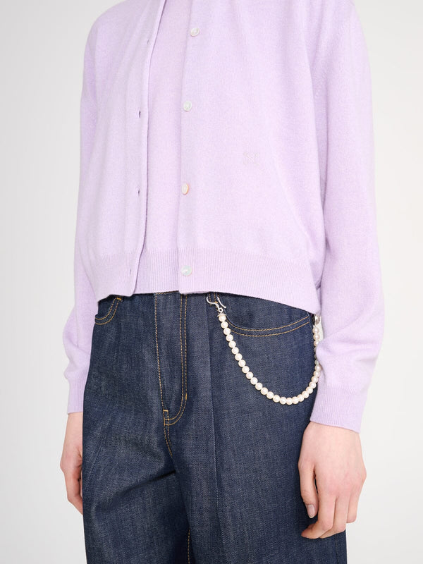Nackiyé Sea Shell Cashmere Cardigan Lilac