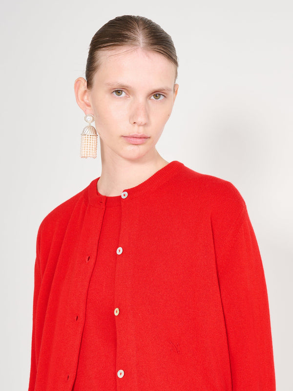 Nackiyé Sea Shell Cashmere Cardigan Rouge
