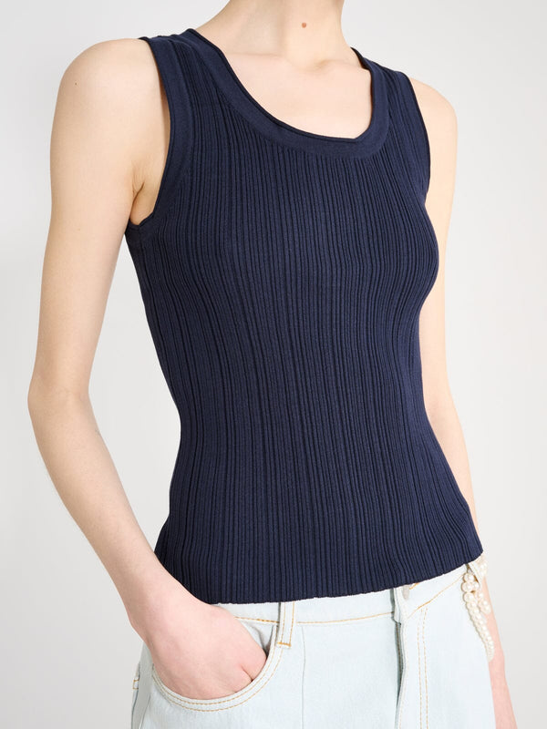 Nackiyé Skintight Knit Tank Marine