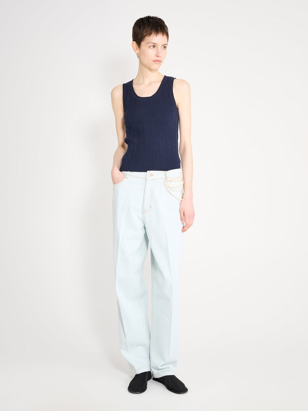 nackiyé Skintight Knit Tank Marine