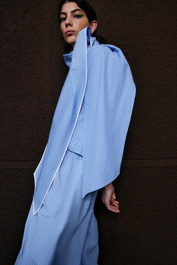 nackiyé Small Talk Top Sky Checker