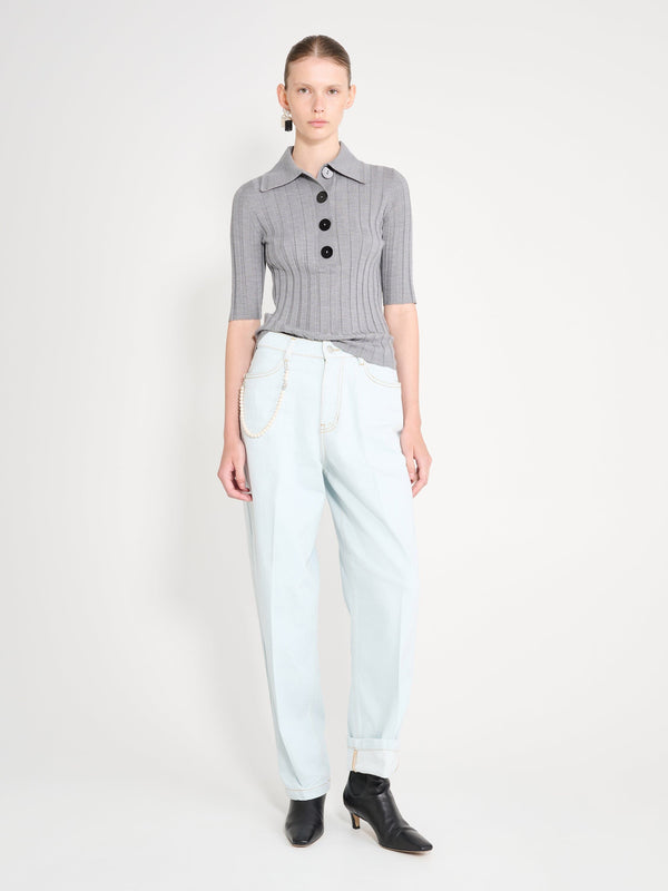 Nackiyé Sugarman Knit Polo Gris