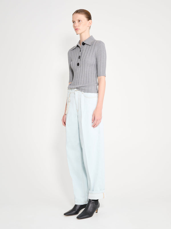 Nackiyé Sugarman Knit Polo Gris