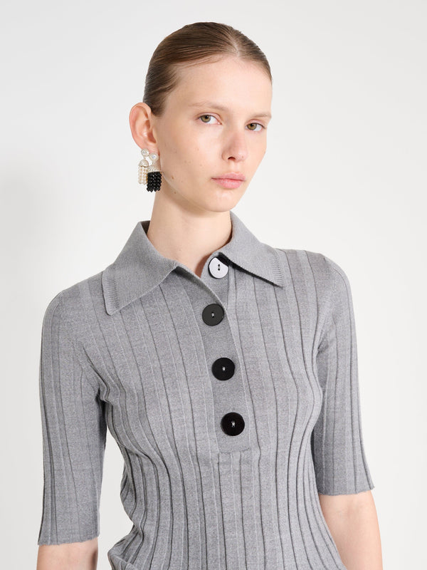 Nackiyé Sugarman Knit Polo Gris