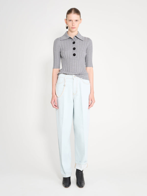 nackiyé Sugarman Knit Polo Gris