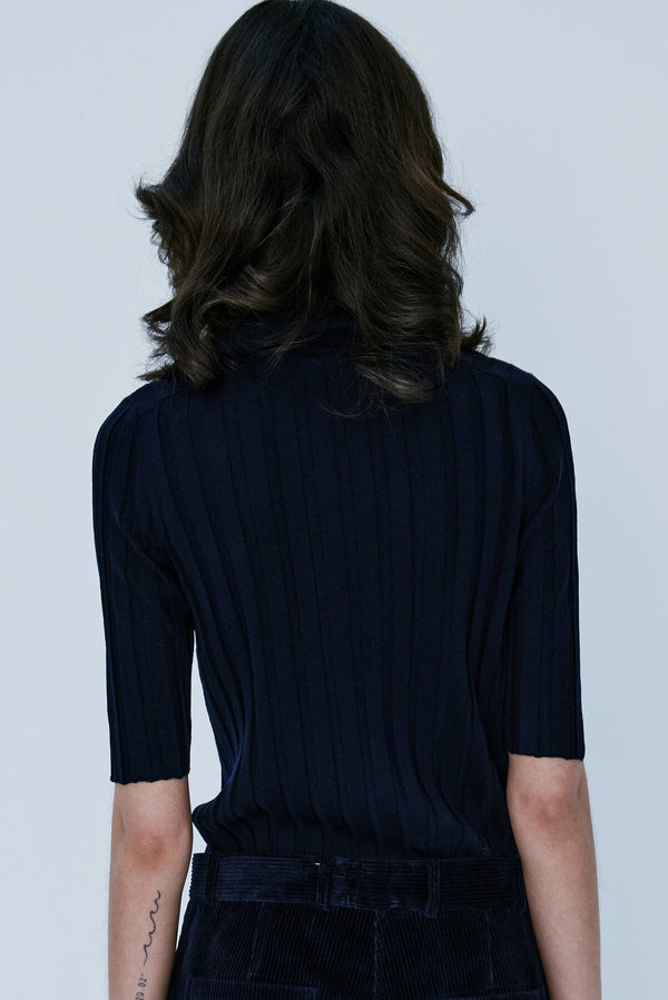 Nackiyé Sugarman Knit Polo Marine