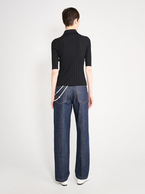 Nackiyé Sugarman Knit Polo Noir