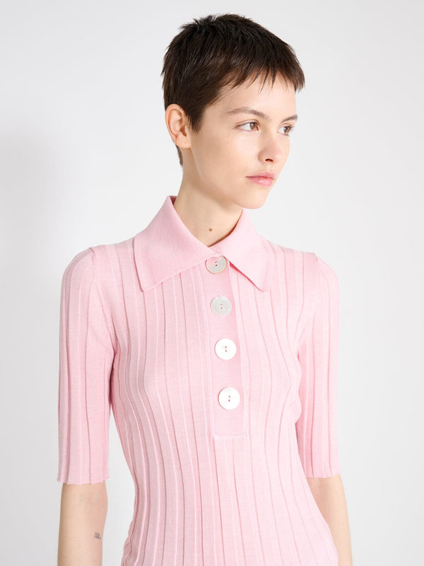 Nackiyé Sugarman Knit Polo Rose