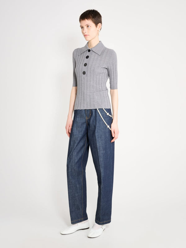 Nackiyé Sugarman Knit Polo Smoke