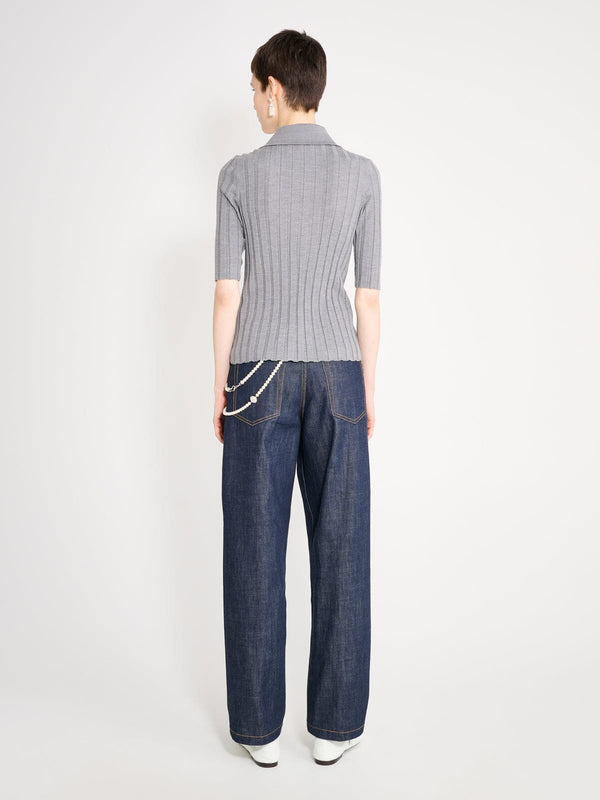 Nackiyé Sugarman Knit Polo Smoke