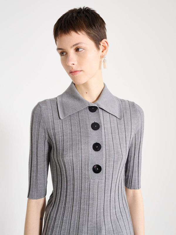 Nackiyé Sugarman Knit Polo Smoke