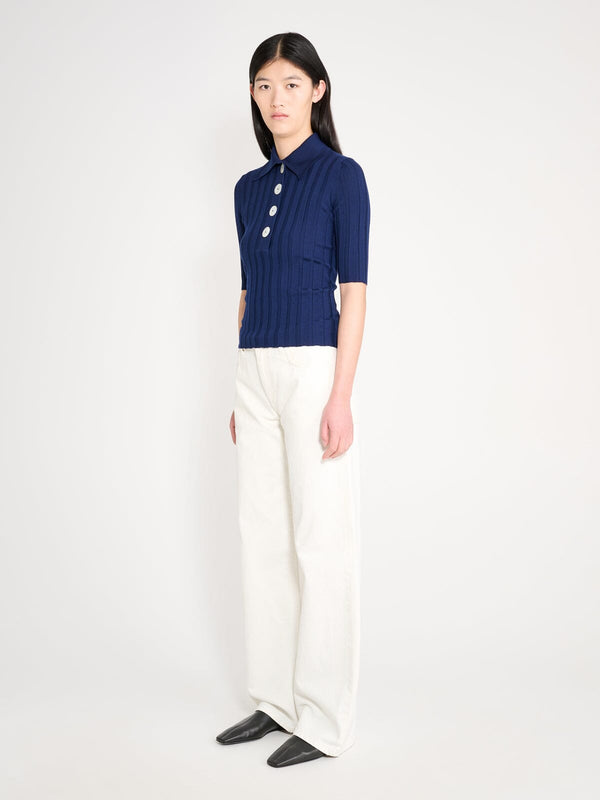 Nackiyé Sugarman Knit Top Navy Nackiye