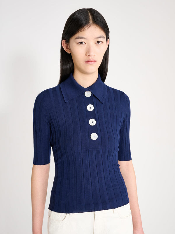 Nackiyé Sugarman Knit Top Navy Nackiye