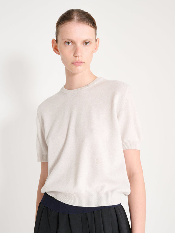 Nackiyé Pearl Cashmere Short Sleeved Crewneck Kaimak