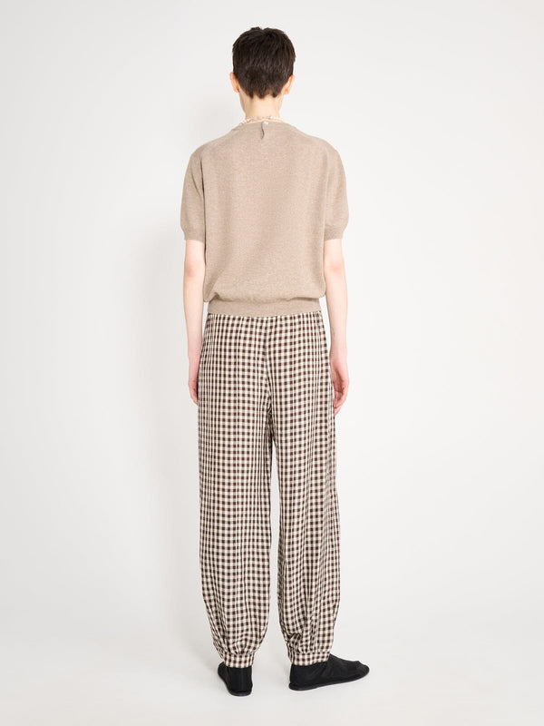 Nackiyé Pearl Cashmere Short Sleeved Crewneck Latte