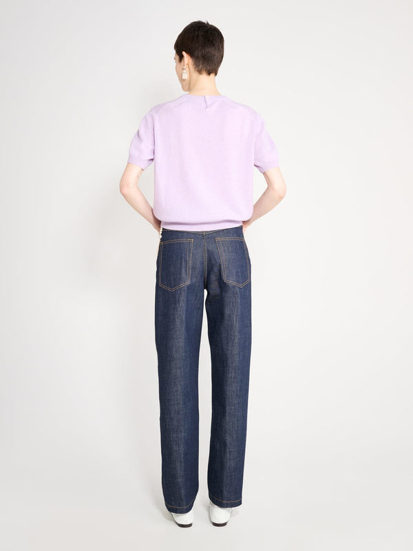 Nackiyé Pearl Cashmere Short Sleeved Crewneck Lilac