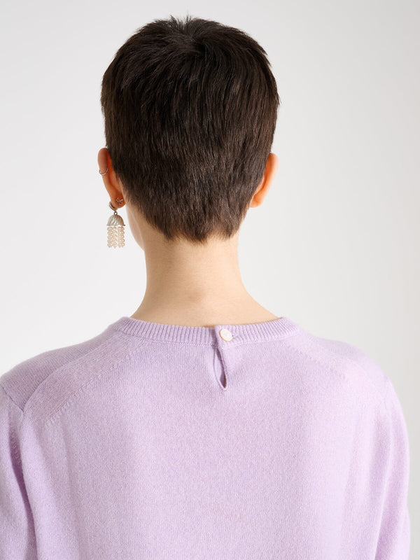 Nackiyé Pearl Cashmere Short Sleeved Crewneck Lilac