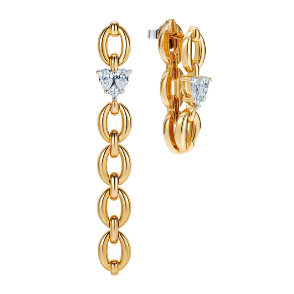 Nadine Aysoy Catena Diamond Illusion Long Heart Earrings