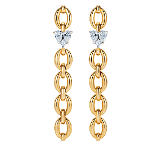 nadine aysoy Catena Diamond Illusion Long Heart Earrings