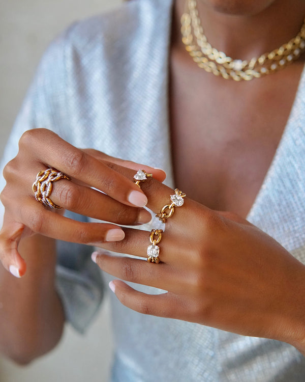 Nadine Aysoy Catena Diamond Illusion Pear Diamond Ring