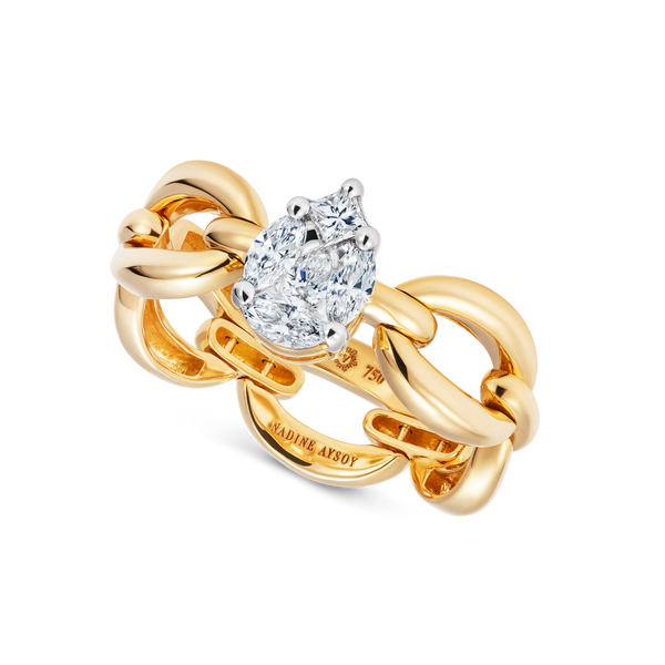 nadine aysoy Catena Diamond Illusion Pear Diamond Ring