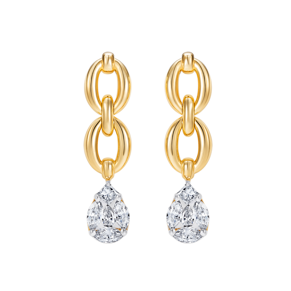 nadine aysoy Catena Double Pear Illusion Diamond Earrings